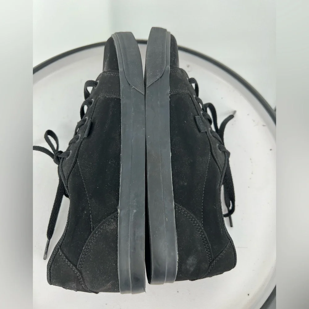 DC BLACK LEATHER SKATEBOARD‎ SHOE SNEAKERS YOUTH ANVIL